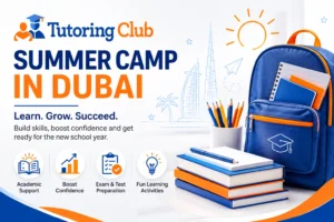 Students learning during a summer camp in Dubai at Tutoring Club, building confidence, filling learning gaps and preparing for the new school year.