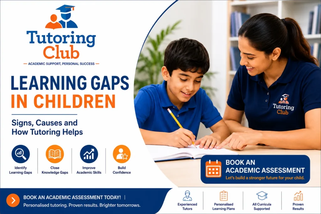 Tutor helping a child close learning gaps through personalised academic support